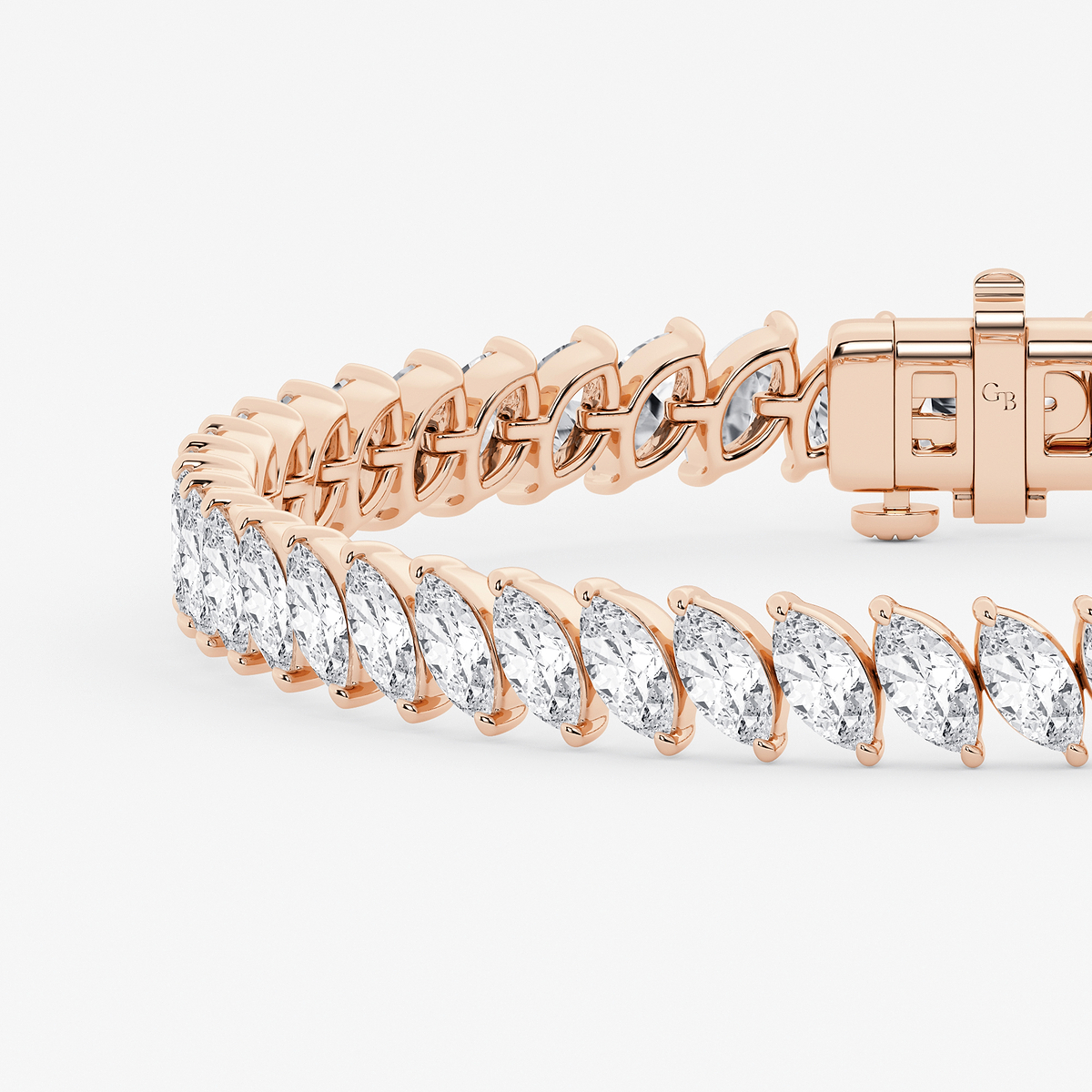 Additional Image 1 for  10 ctw Marquise Lab Grown Diamond Diagonal Tennis Bracelet - 6 Inches